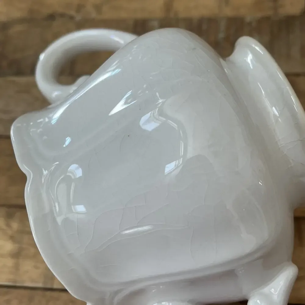 1970s Vintage Federalist Ironstone White Sugar Bowl 4238